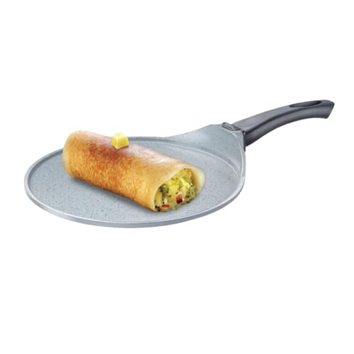 Prestige Ceraglide Die Cast Aluminium Ceramic Omni Tawa 31cm Grey|3 Layer Easy Release Coating|Works on Gas & Induction|Extra Thick Heavy Base|Stain Resistant|Cool Touch Handle|1 Year Warranty