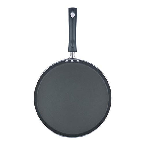 Vinod Zest Aluminium Non Stick Dosa Omni Tawa - 30cm | 3mm Extra Thick | 3 Layer Ceramic Coat | Bakelite Handle | Toxin Free | Gas Base - 1 Year Warranty
