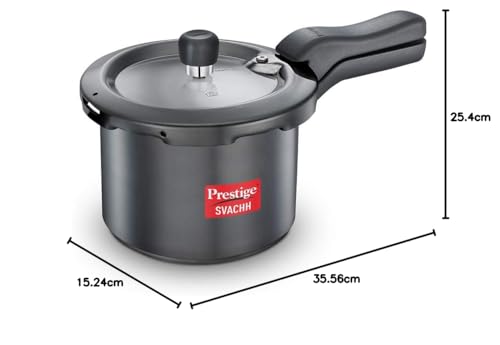 Prestige 3 Litre Hard Anodised Svachh Outerlid Pressure Cooker|Deep Lid for spillage Control|Gas & Induction Compatible|Metallic Safety Plug|Gasket Release System|5 Years warranty|ISI Certified