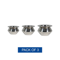 Semora Stainless Steel Handi Set – Pack of 3 (Sizes 3, 2, 1) Durable Cook & Serve Handis