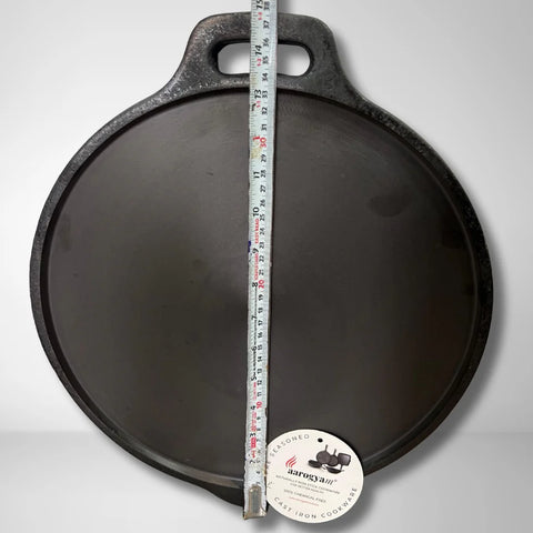 Aarogyam 13" Pre-seasoned Cast Iron Single Handle Big Tawa, Naturally Nonstick, Induction Friendly
