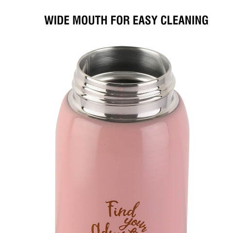 Cello Junior Stainless Steel Vacuum Insulated Double Walled Bottles | Hot & Cold Water Flask | Water Bottle for Kids Boys & Girls for School (275 ml | Peach | Bpa Free | Leak Spill Proof)