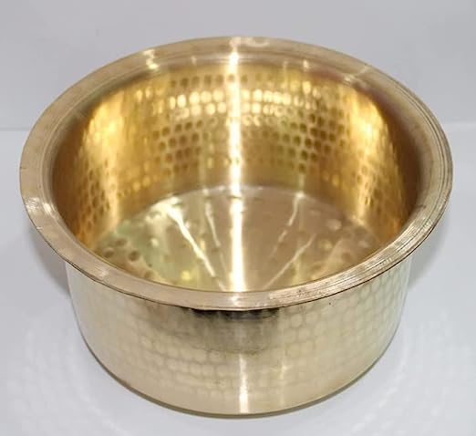 Brass Tope/Bhagona/Patila Set No.14 & 17 – 2L & 5L Capacity, 28cm Diameter (Set of 2)