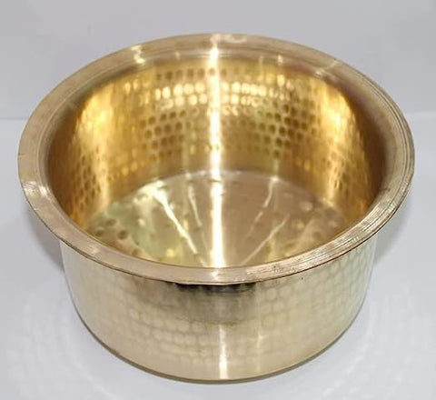 Brass Tope/Bhagona/Patila Set No.14 & 17 – 2L & 5L Capacity, 28cm Diameter (Set of 2)