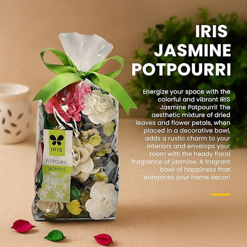 IRIS Jasmine Home Fragrance Potpourri (140gm) | Natural Decoration | Mood Enhancer | Perfect for Home Decor and Gifts