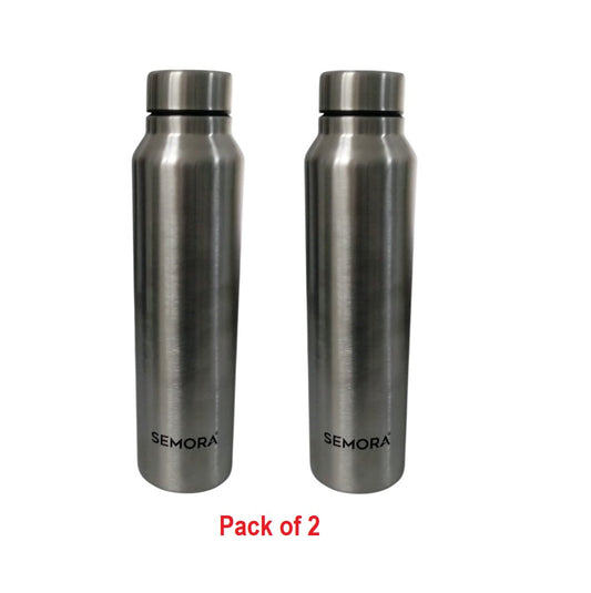 Stainless Steel Flow Water Bottle 1000ml – Leakproof, Durable & Reusable | Pack of 2