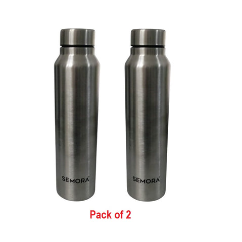 Stainless Steel Flow Water Bottle 1000ml – Leakproof, Durable & Reusable | Pack of 2