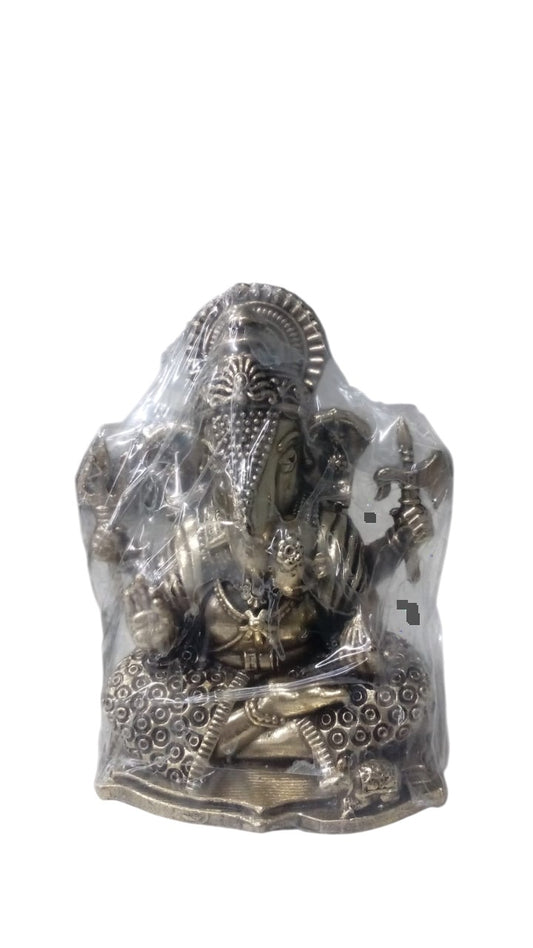 3D Brass Ganesh Sitting