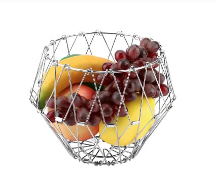 Multipurpose Folding fruit Basket Stainless Steel Fruit & Vegetable Basket