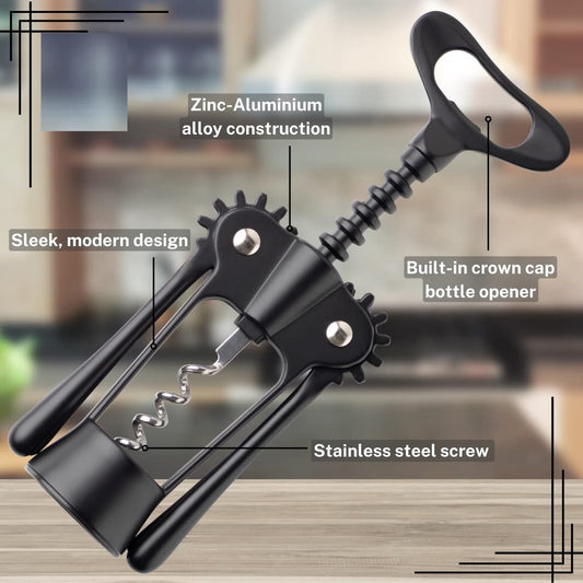 WINE OPENER BLACK Wine corkscrew, T-shaped wine bottle opener Bottle Opener