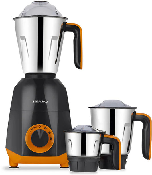 Bajaj Amber Ninja Series QuartzMax Mixer Grinder | 750W Powerful Motor | 3 Jars | Heavy-Duty Grinding and Blending – White