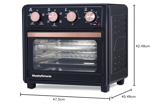 Morphy Richards AirCrisp 25 Litre Air Fryer Oven| In built Air Fryer and OTG| Capacity - 25L|Product Warranty - 2 Years|Black and Rose Gold