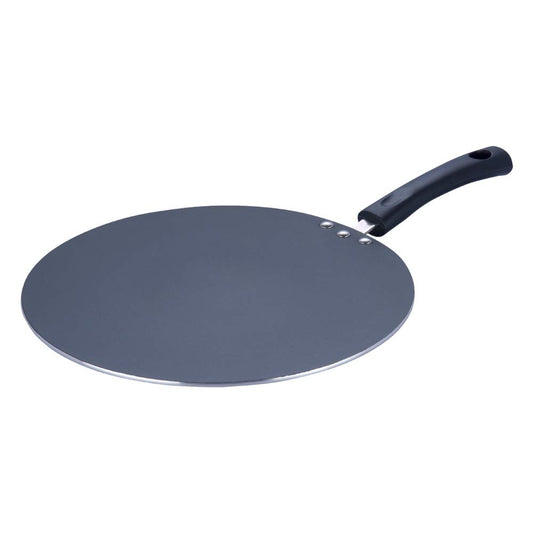 Vinod Zest Aluminium Flat Non Stick Roti/Dosa Tawa - 32.5 cm | 4mm Extra Thick Base Tava, 3 Layer Ceramic Coating, Even Heating, Gas Stove & Metal Spoon Friendly, Perfect for Dosa, Roti, Pancake