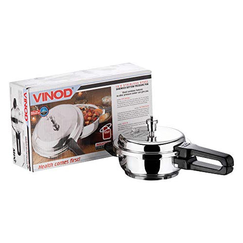Vinod Stainless Steel Pressure Cooker 6 Litres | Also use as Deep Fry pan | Sandwich Bottom | Induction and Gas Stove Friendly | 2 Years Warranty | ISI and CE certified | Silver