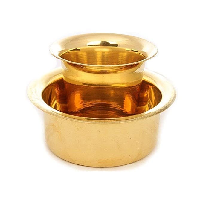 CLASSIC Brass Coffee Dabara Tumbler Set | Tea Dabara | Peetal Ka Dabara | Serving Drinkware Tumbler Golden Color, Set of 1 Pieces for Serving Filter Coffee