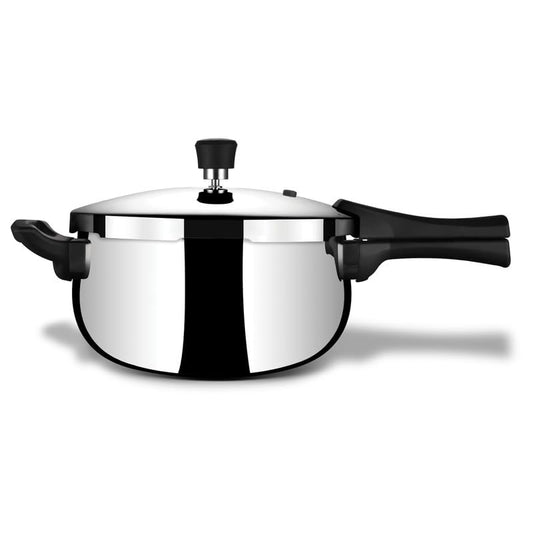 Stahl Triply Stainless Steel Pressure Cooker 5 Litre Outer Lid | Belly Pressure Cooker | Triply Cooker With Gas & Induction Base | Safe & Long Lasting Steel | Xpress Cooker 9275 (Serves 4 People)