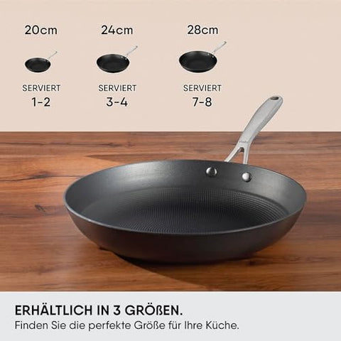 Stahl Blacksmith Hybrid Cast Iron Frypan with Side Handle Without lid, 8428, 28 cm, 2.3 Liters