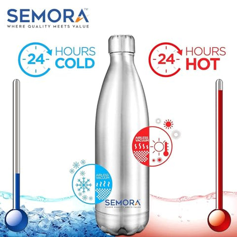 SEMORA SS PureFlow Hot & Cold/Vacuum Insulated Water Bottle 500ml