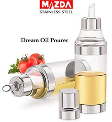 Mazda Stainless Steel and Acrylic Oil Dispenser & Pourer – 1000ml Transparent Oil Container