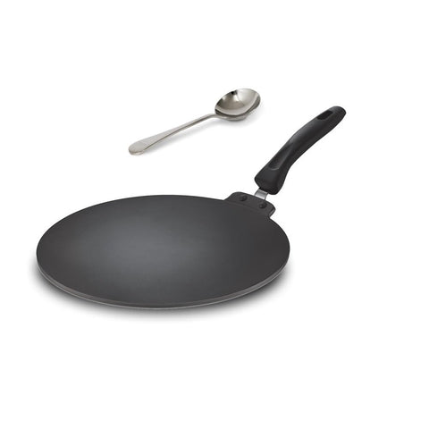 Prestige TTK OMG DLX Induction Base Non-Stick Aluminium Flat Dosa Tawa, 30cm, Red