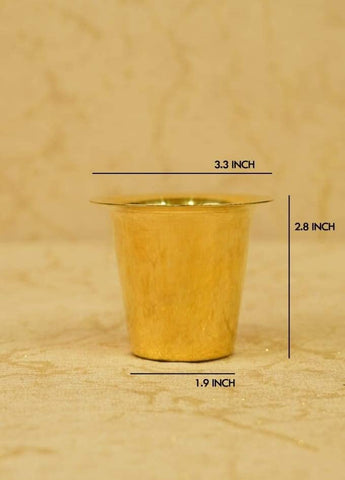 CLASSIC Brass Coffee Dabara Tumbler Set | Tea Dabara | Peetal Ka Dabara | Serving Drinkware Tumbler Golden Color, Set of 1 Pieces for Serving Filter Coffee