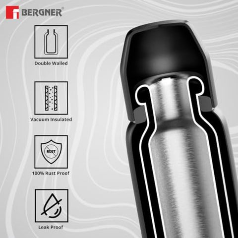 Bergner Walking Mid Grip 540-ml Vacuum Bottle - Orange