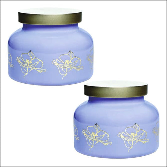 Yera Set of 2 Viviana Glass Jars(760ml) | Containers with Luxurious Metallic Lids, Adorned with Opulent Golden Foil Print | Lavender