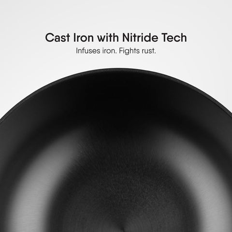 Stahl Blacksmith Plus Cast Iron Kadhai, Light Weight Iron Kadai, Nitrided Kadai for Cooking, Induction & Gas Stove Compatible, 1.3 L, 20 cm