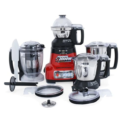 Panasonic MX-AE475 (Red) | Monster 750 Watts Juicer Mixer Grinder |With 3 Stainless Steel & 1 Juicer Extractor Jar|2 Years Product & 5 Years Motor Warranty |