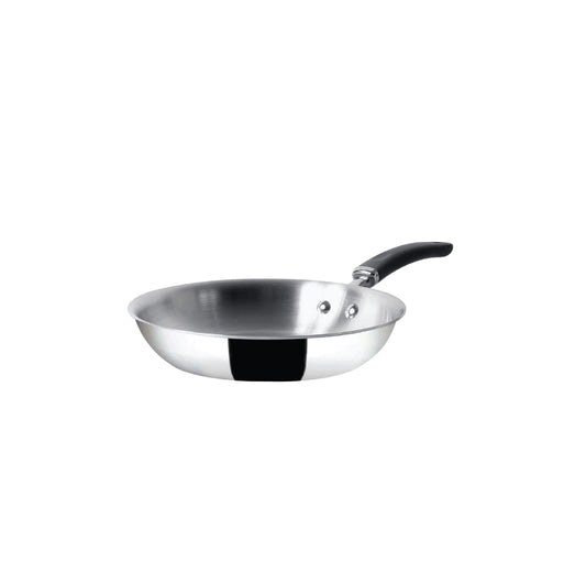 Meyer Trivantage Nickel Free Stainless Steel Triply Frypan | Steel Pan for Cooking | Fry pan Tri ply with Heavy Bottom | Gas and Induction Base, 20cm/ 1.08 Litre, Silver