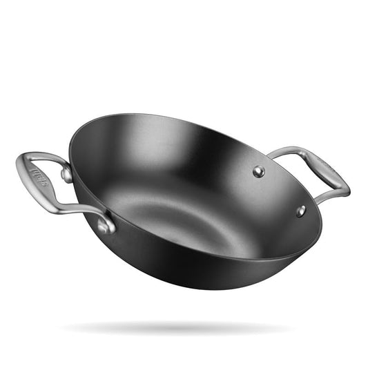 Stahl Blacksmith Plus Cast Iron Kadhai, Light Weight Iron Kadai, Nitrided Kadai for Cooking, Induction & Gas Stove Compatible, 1.3 L, 20 cm