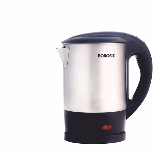 Borosil 1L Eva Cool Touch Stainless Steel Electric Kettle | Made in India | 360° Rotating Base, Auto Cut-Off, Dry Boil Protection | Boil Water for Tea, Coffee & Soup | 1 Year Warranty