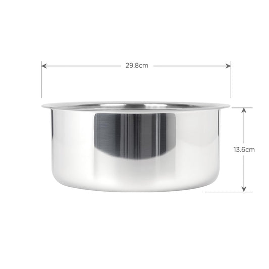 Meyer Triply Stainless Steel Tope with SS 304 Lid | Healthy, Non Toxic | Extended Grip | Bhagona | Tapeli | Patila | for Boiling Milk/Water | 26 CM/6.9 litres Capacity | 10 Year Warranty | Silver