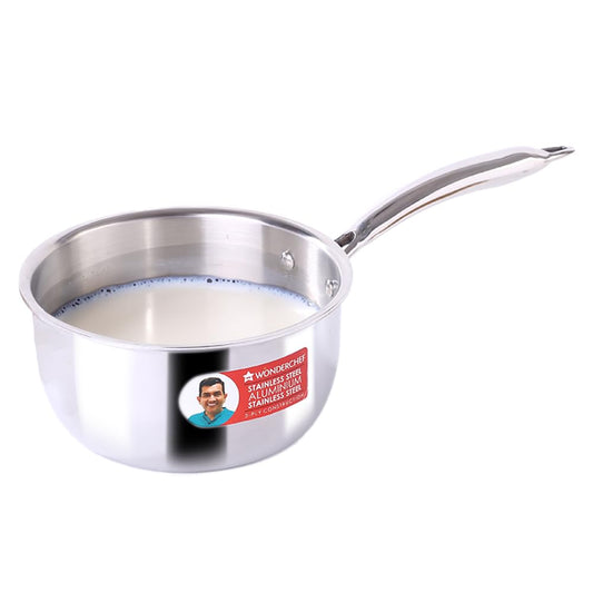 Wonderchef Nigella 18 cm Tri-ply Stainless Steel Saucepan – 2.2 L