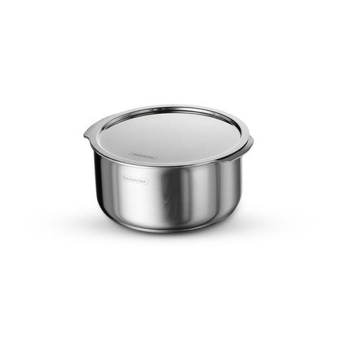 Tramontina Aeion Triply 20cm / 3.1L Tope with SS 304 Lid | Healthy, Non Toxic | Extended Grip | Bhagona | Tapeli | Patila | for Boiling Milk/Water | NSF Certified | 10 Year Warranty