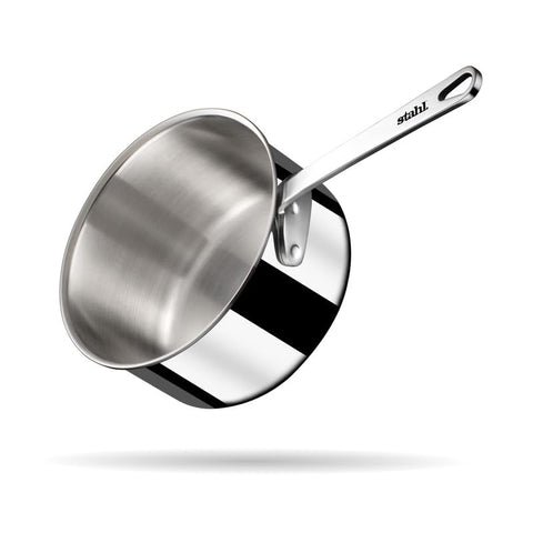 Stahl Artisan Triply Stainless Steel Mikro Saucepan, Mini Milk Pan, 1 Cup Tea/Coffee Pan, Induction & Gas Stove Compatible, 450 ml