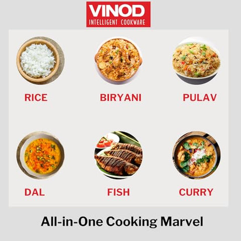 Vinod Stainless Steel Nutrimax Pressure Cooker 3.5 Litre | Sas Technology | Spillage Control, Unique Lid, Auto Lock, Visual Indicator | Induction And Gas Base | ISI Certified | 5 Years Warranty