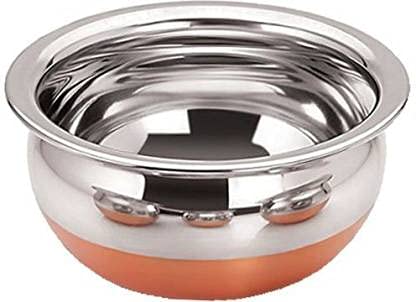 RAJAT SS AP-957 22G CB PRABHU CHETTY NO.1 with Copper Bottom Handi Stainless Steel - 1 Pcs