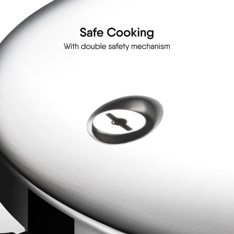 Stahl Triply Stainless Steel Pressure Cooker 5 Litre Outer Lid | Belly Pressure Cooker | Triply Cooker With Gas & Induction Base | Safe & Long Lasting Steel | Xpress Cooker 9275 (Serves 4 People)