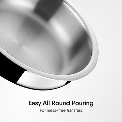 Stahl Artisan Lagdi | 20 cm | 1.8L | Triply Stainless Steel Casserole | Induction & Gas Compatible | With Lid