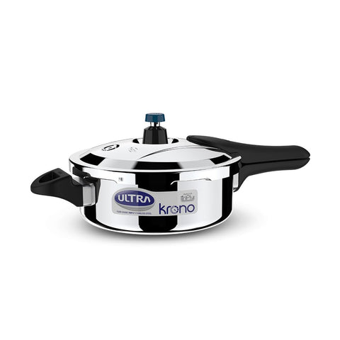 Ultra Triply Krono Pressure Cooker 3.5 Litre | Whistle Counter | Spillage Control | AISI 304 Food Grade Stainless Steel Cooker | 5 Years Warranty | Cooks Fast & Saves Gas | SCTS Technology