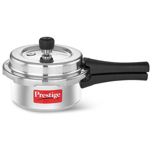 Prestige 2 Litre Aluminium Popular Svachh Outerlid Pressure Cooker|Deep Lid for spillage Control|Virgin Aluminium|Gas Compatible|Controlled Gasket Release System|5 years warranty|ISI Certified