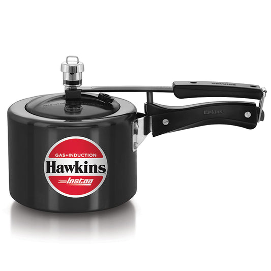 Hawkins 2 Litre Instaa Pressure Cooker, Induction Inner Lid Cooker, Tall Body Hard Anodised Cooker, Black (IIH2T)