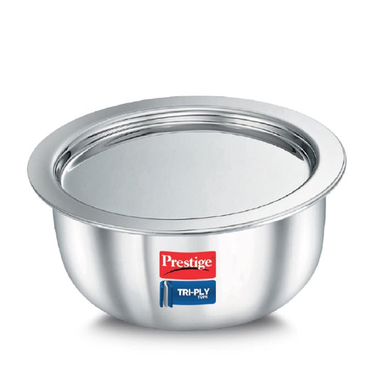 Prestige 18cm/1.9L Tri-Ply Stainless Steel Tope with Lid|Gas and Induction Compatible| Even Heat Distribution|Strong and Durable| 5 Years Warranty