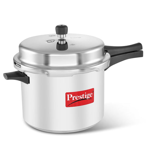 Prestige Popular Plus Induction Base Aluminium Outer Lid Pressure Cooker, 10 Litres, Silver, 10 Liter