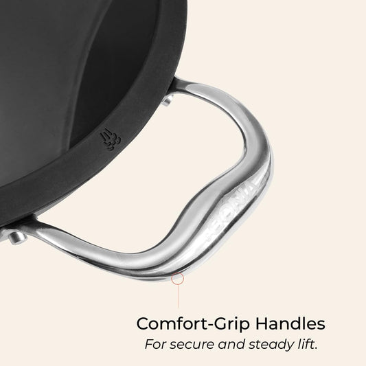 Vinod Ferona Lightweight Cast Iron Kadai - 1.4 L, 20 cm | No Seasoning Required | Naturally Stick-Free | Metal Spoon Friendly | Gas, Induction Base| Rust-Proof | PTFE & PFOA Free | 2-Year Warranty