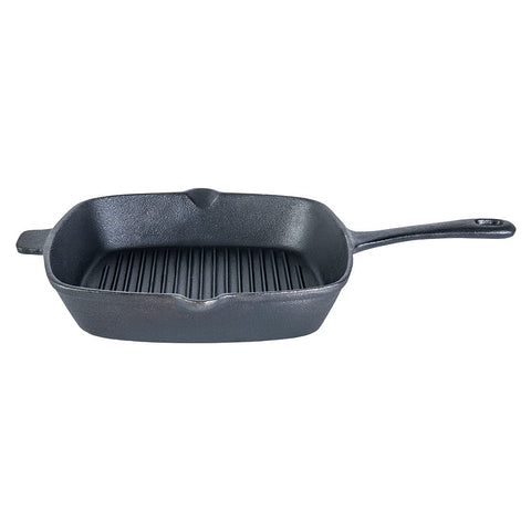 Wonderchef Forza Cast-Iron Grill Pan, Pre-Seasoned Cookware, Induction Friendly, 26cm, 3.8mm With Lifetime Exchange Warranty (Black)