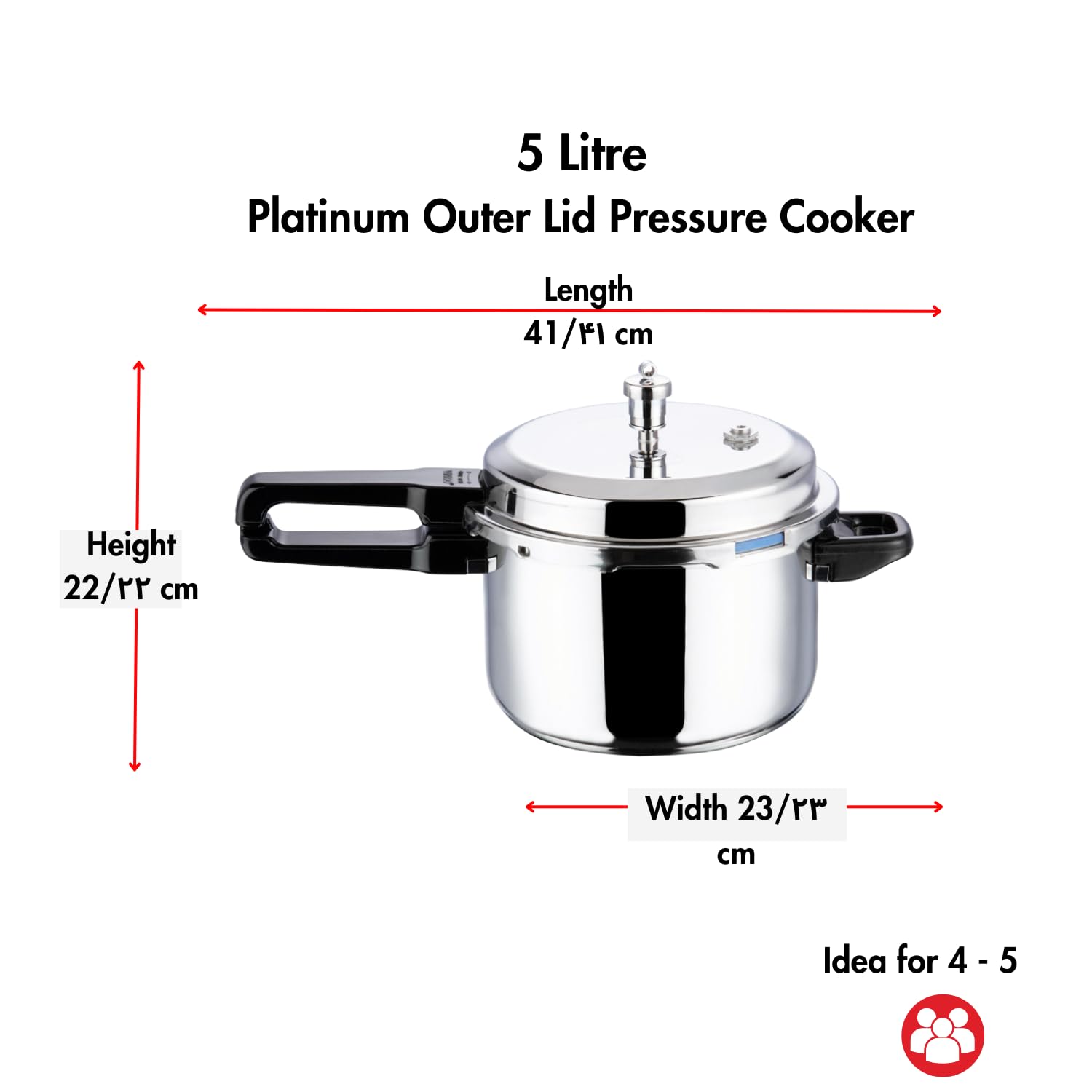Vinod Platinum 5 Litre Triply Stainless Steel Induction Cooker