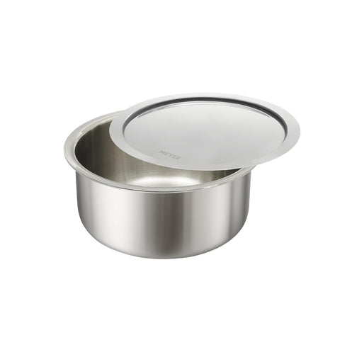 Meyer Triply Stainless Steel Tope with SS 304 Lid | Healthy, Non Toxic | Extended Grip | Bhagona | Tapeli | Patila | for Boiling Milk/Water | 22 CM/3.9 litres Capacity | 10 Year Warranty | Silver