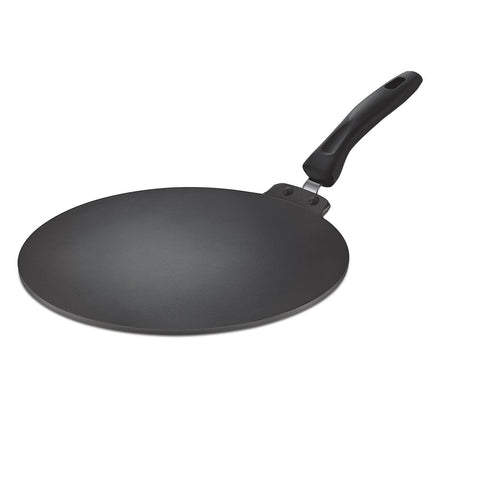 Prestige TTK OMG DLX Induction Base Non-Stick Aluminium Flat Dosa Tawa, 30cm, Red